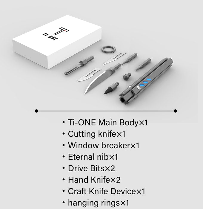 Ti-ONE:Ultra-Portable All-in-One Titanium EDC Tool