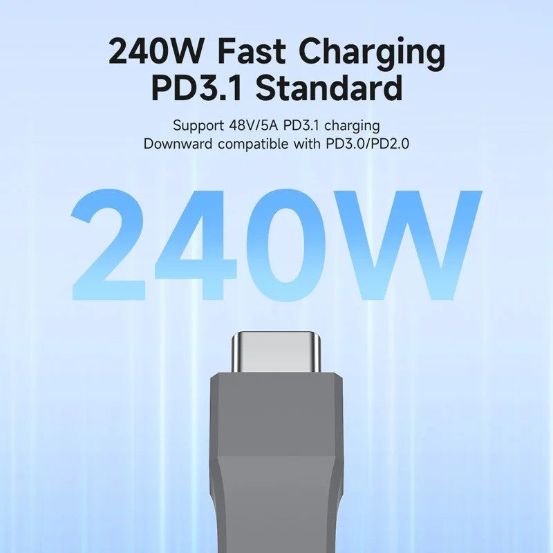 ▶Portable 90° elbow cable:Short USB C Thunderbolt 4/3 PD 240W Fast Charging for SSD