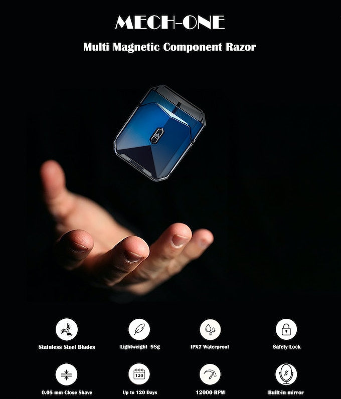 MECH ONE: Mecha Styled Travel Portable Mini Magnetic Razor
