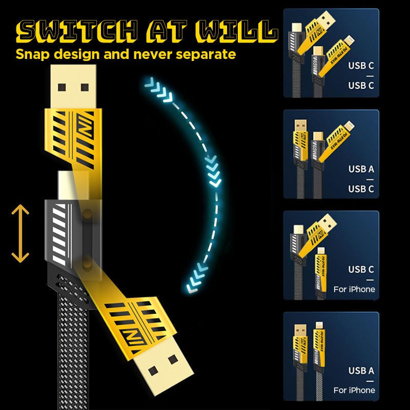 4 in 1 Fast Charging Nylon Data Cable